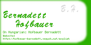 bernadett hofbauer business card